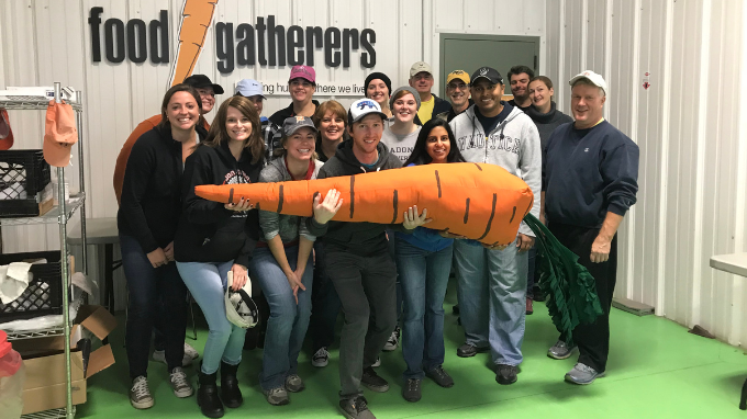 Group BB&E staff photo at Food Gatherers 